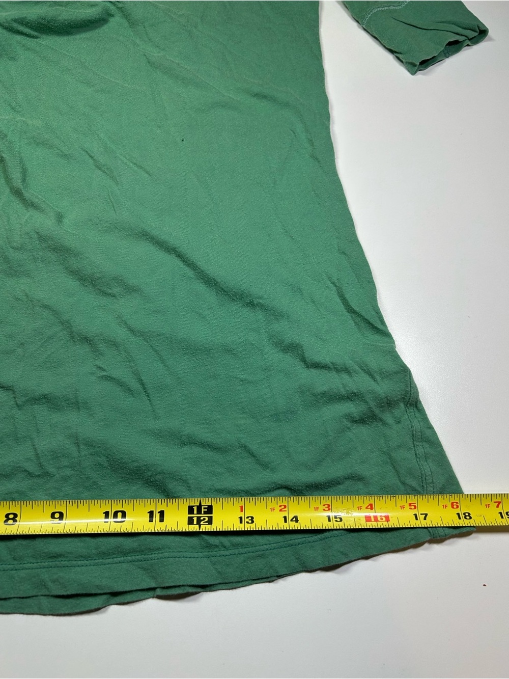 Hollister Women's Large Green V-Neck Elbow Sleeve Tee 100% Cotton Vintage - Picture 8 of 11